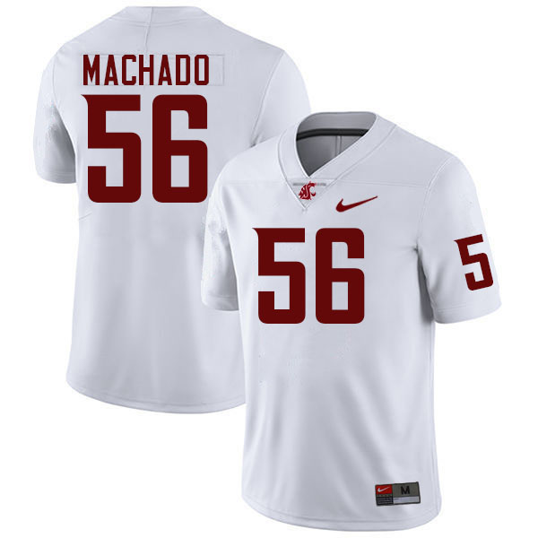 Men #56 Gauge Machado Washington State Cougars College Football Jerseys Stitched-White